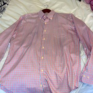 Peter Millar dress shirt size Medium plaid in excellent condition